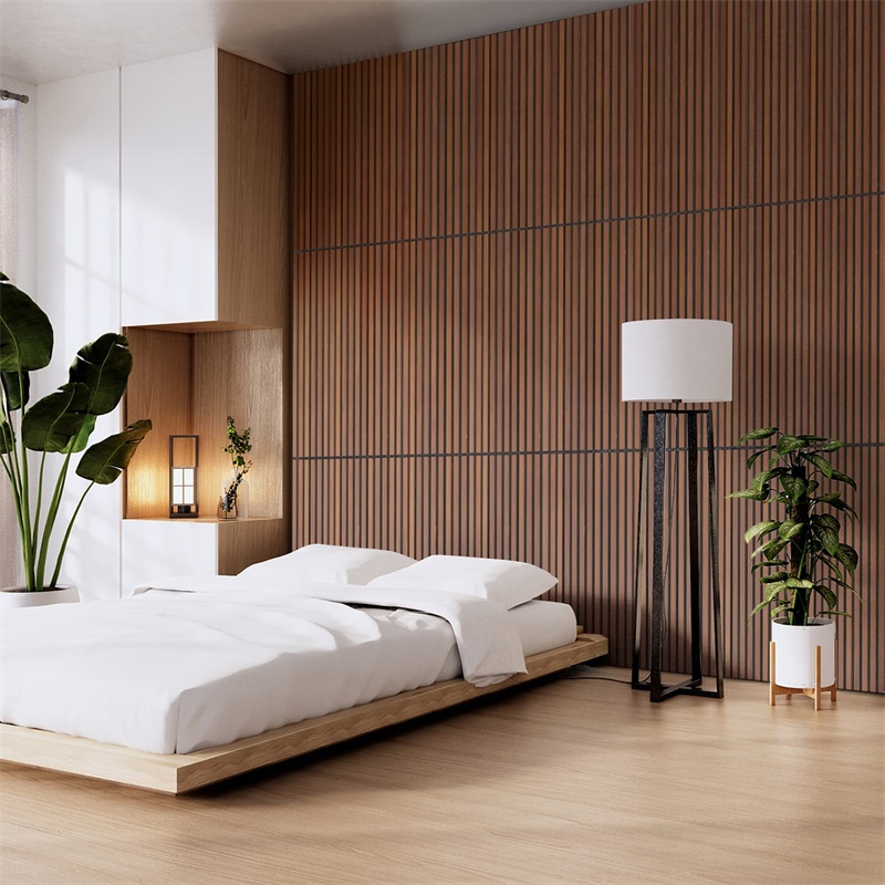 Muestras gratuitas de decoración interior personalizada, paneles de pared de aislamiento acústico reciclables, paneles de pared de aislamiento acústico de madera akupanel