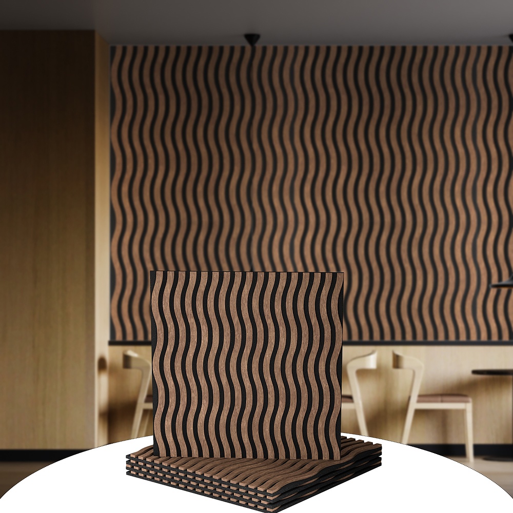 Factory Direct Sale 3D MDF Curved Acoustic Wall Panel Akupanel Sound Absorbing Panels Customized Acoustic Wall Panels