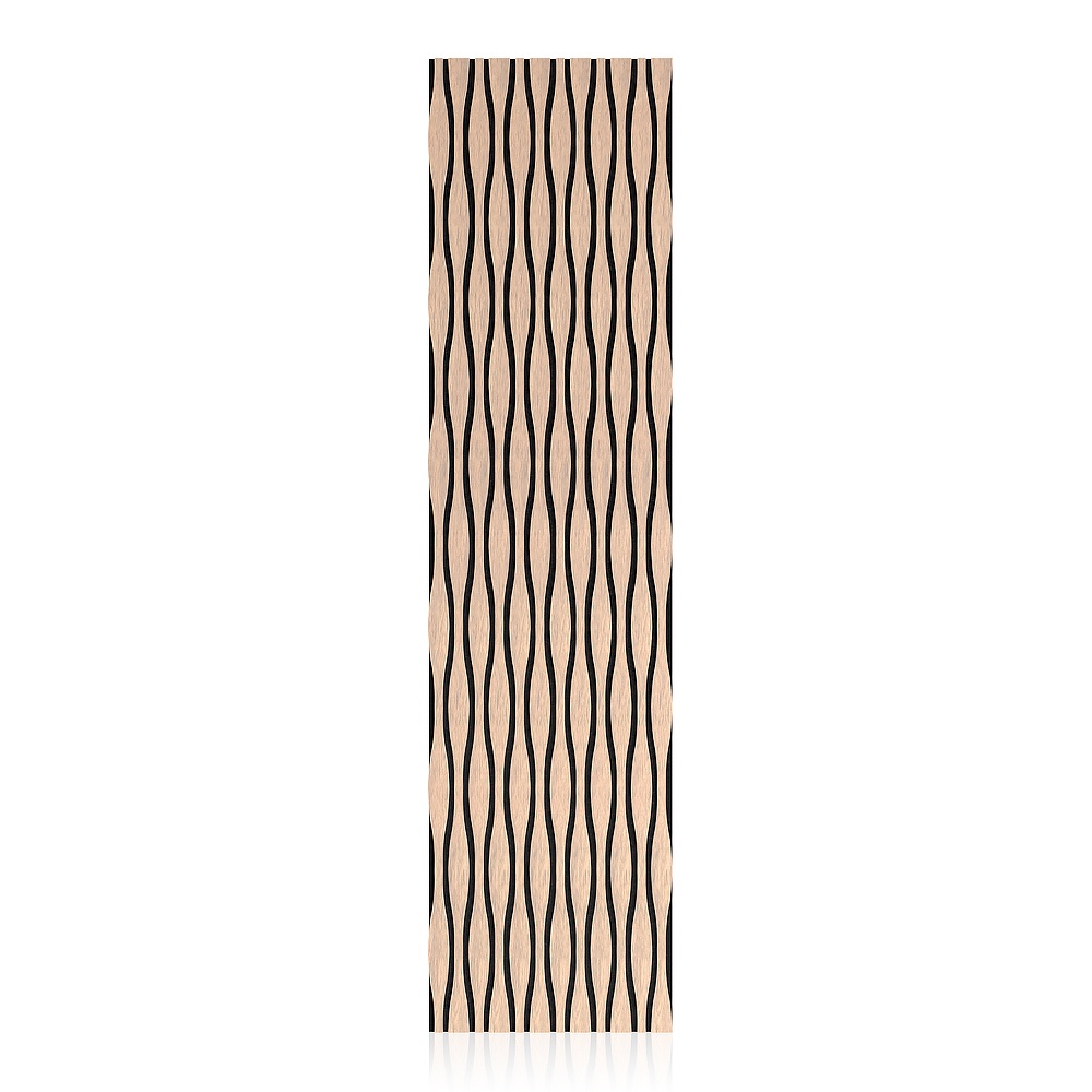 New Designed Pet Waved Wood Acoustic Panel Akupanel Slatted soundproof panels   Customized Wood Acoustic Wall Panels