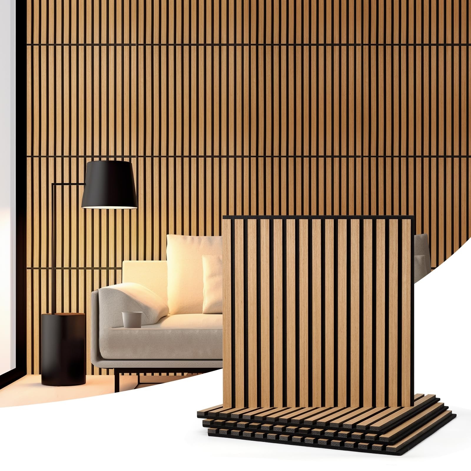 China Factory Outlet 2400mm Slatted soundproof panels   Soundproof Flelt Polyester Acoustic Wall Panels