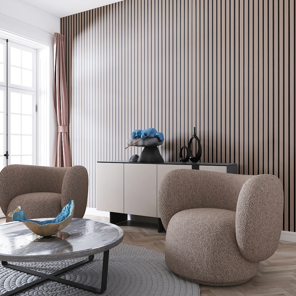 Modern Designed Pet Slatted Wood Acoustic Panel Walnut Akupanel Sound Absorbing Panels Customized Wood Acoustic Wall Panels