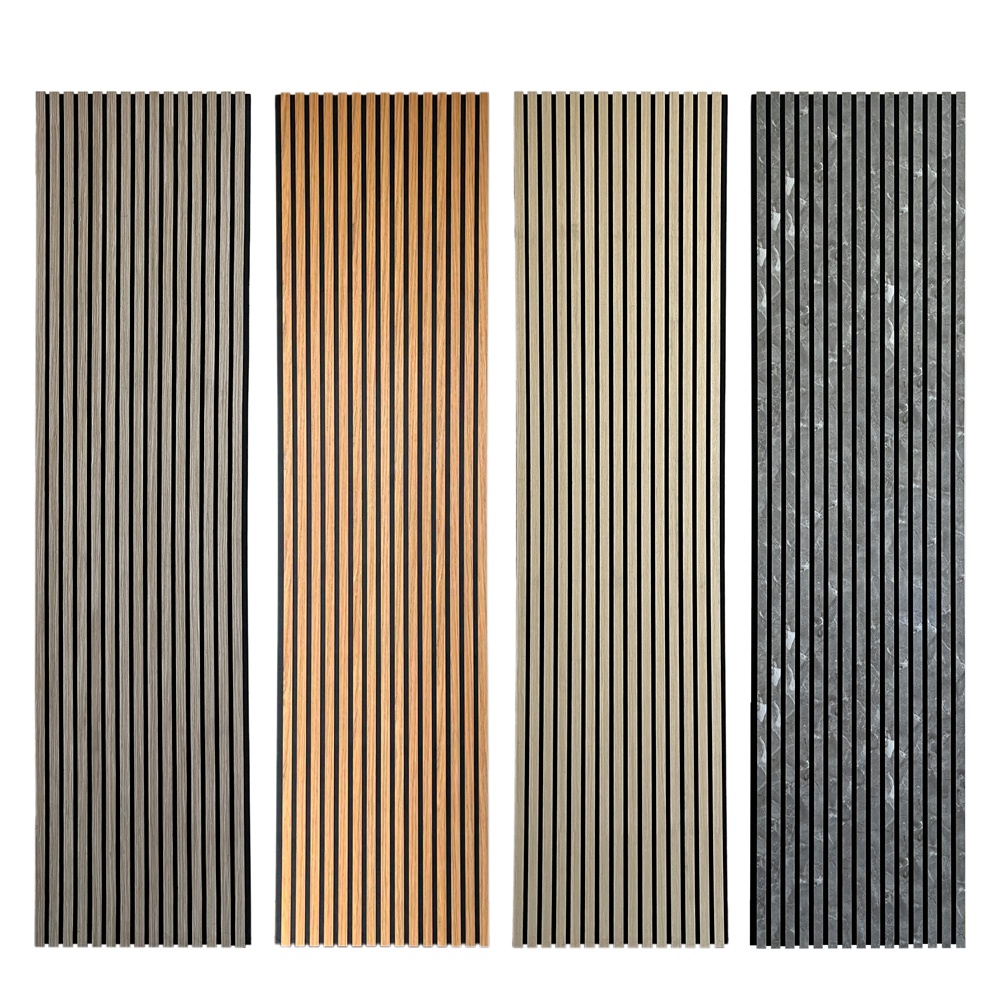 Akupanel Pet Acoustic Soundproof High Density Mdf Slat Acoustic Panel  Slatted wood walls
