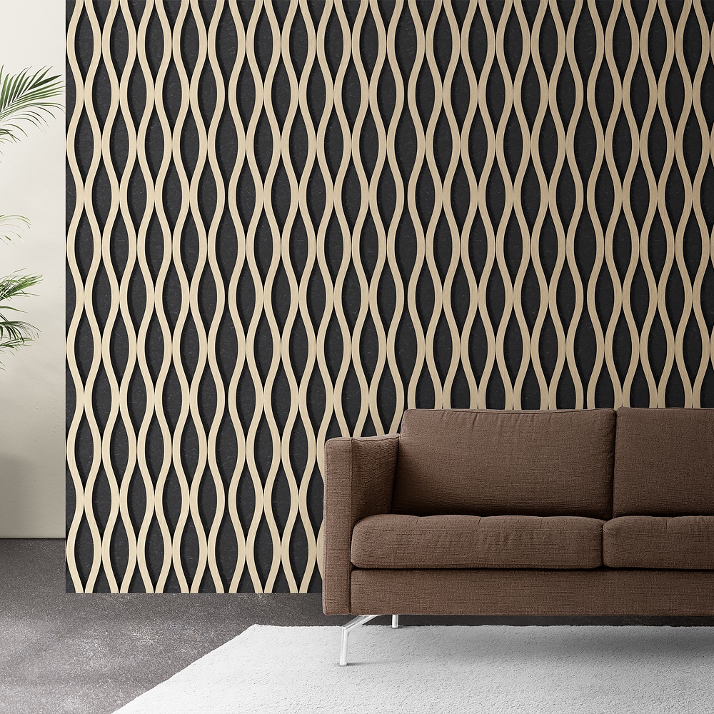 3d wave board PET MDF slat flexible panels wood veneer waved wood acoustic ceiling wall panel Slatted soundproof panels