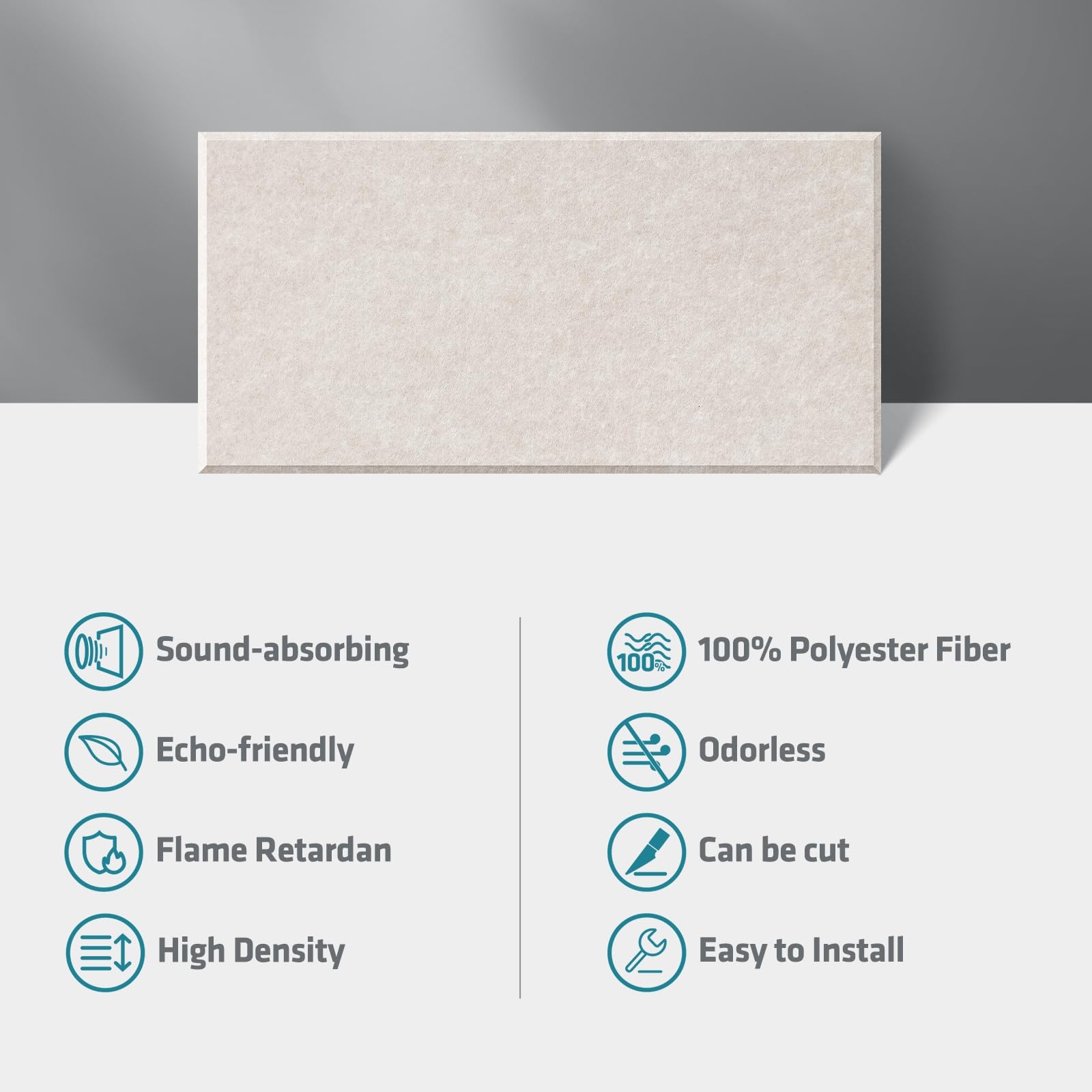 24Mm High Density Light Grey Polyester Acoustic Panel Pet Acoustic Panels Sound Absorbing Acoustic Wall Panels