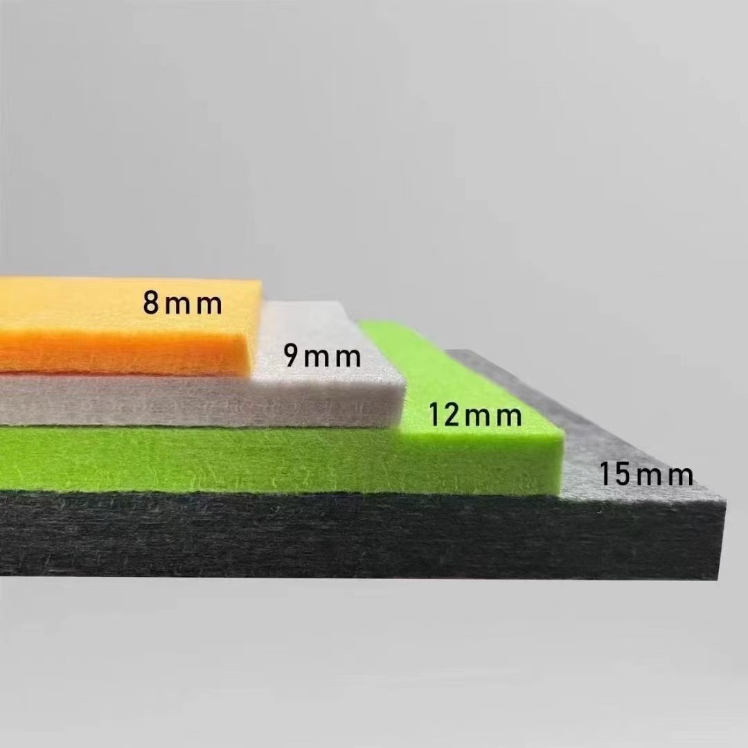 9/12mm Indoor Decorative Echo-reducing panels Pet Felt Polyester Fibre Acoustic Panel For Meerting Room