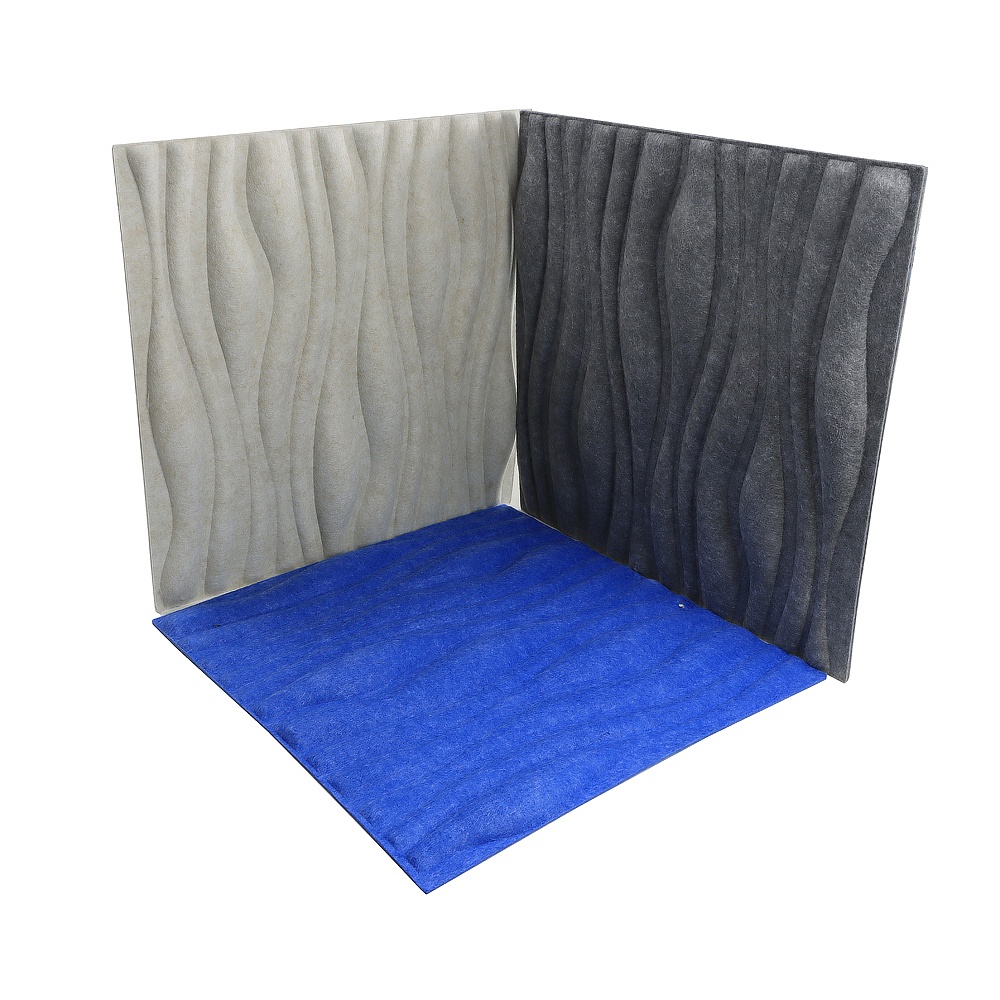 Tablero de absorción de sonido de fieltro de poliéster decorado en interiores modernos tablero de absorción de sonido de madera del techo insonorizado
