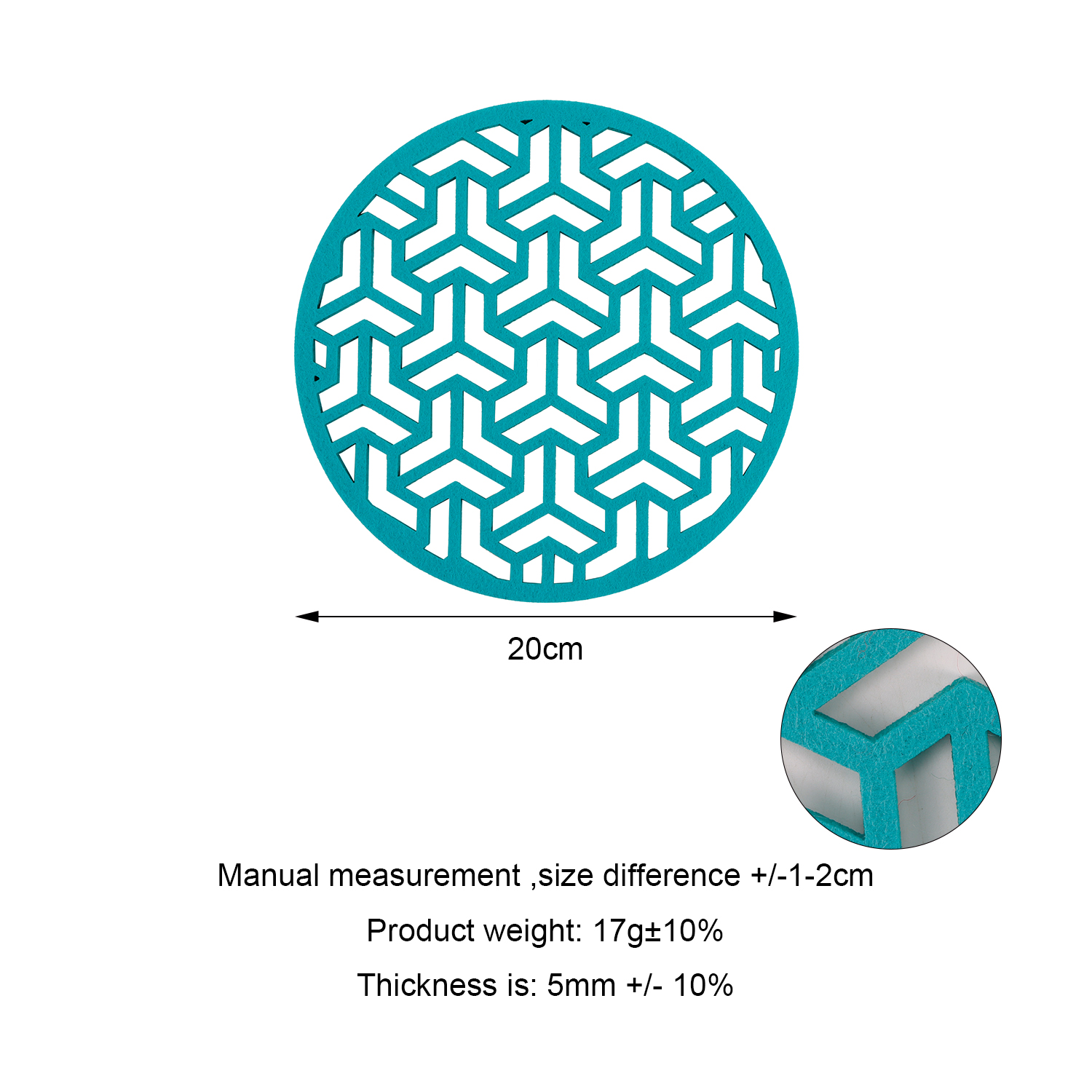 Eco-friendly Polyester Material Felt Placemat with Different Shape and Drink Felt Coaster