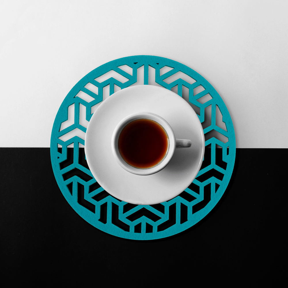 Eco-friendly Polyester Material Felt Placemat with Different Shape and Drink Felt Coaster