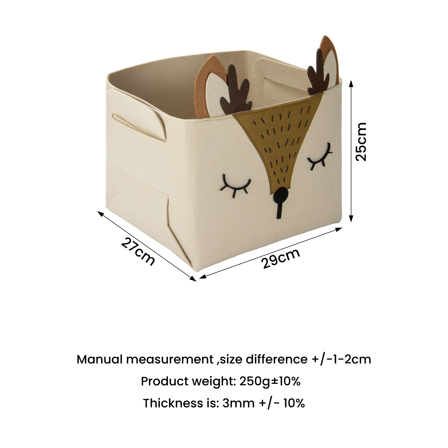 foldable collapsible kids animal felt laundry fabric gift storage basket box bag for baby