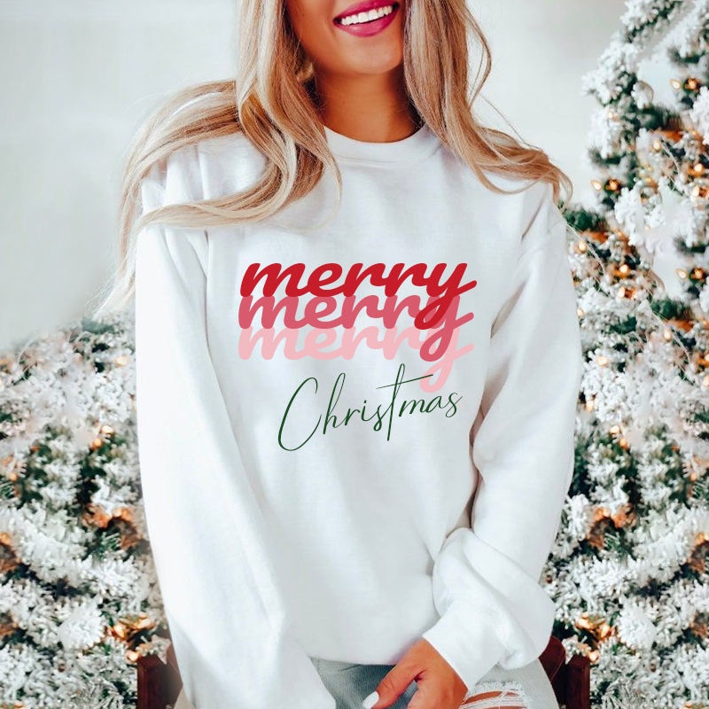 White Letter Hoodie Autumn Couple Casual Plus Size Christmas Women's Hoodie