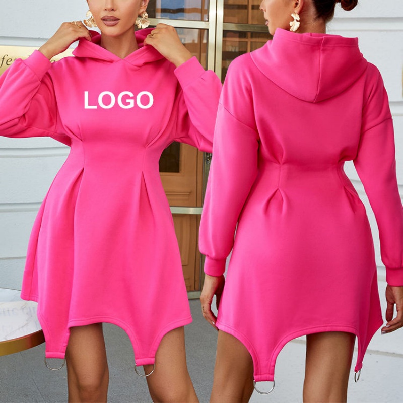 Custom Hoodie Dress | Mid-Length Long Sleeve Casual Women's Hoodie