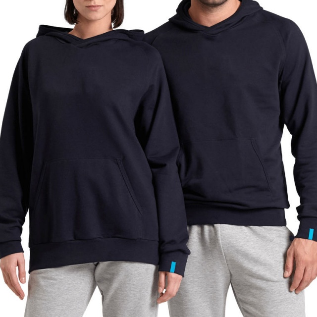 Custom Logo Embroidered Beaded High Quality Unisex Autumn Casual Wear Solid Color Pullover Regular Fit Kangaroo Pocket Women's Hoodie