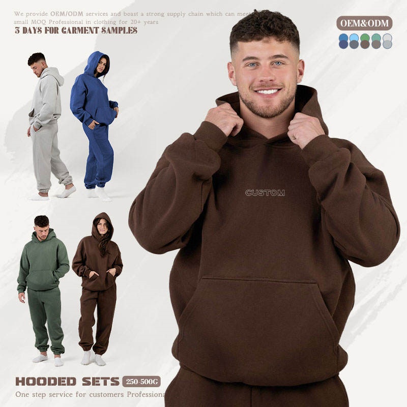 Unisex Plus Size Hoodie Set Cotton Jogging Hoodie Autumn Winter Women's Hoodie Set