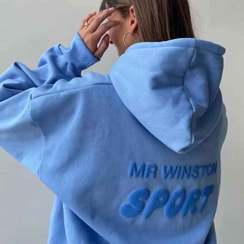 Logo 3D Puff Print 300-500GSM Heavyweight Cotton Oversized Women's Hoodie