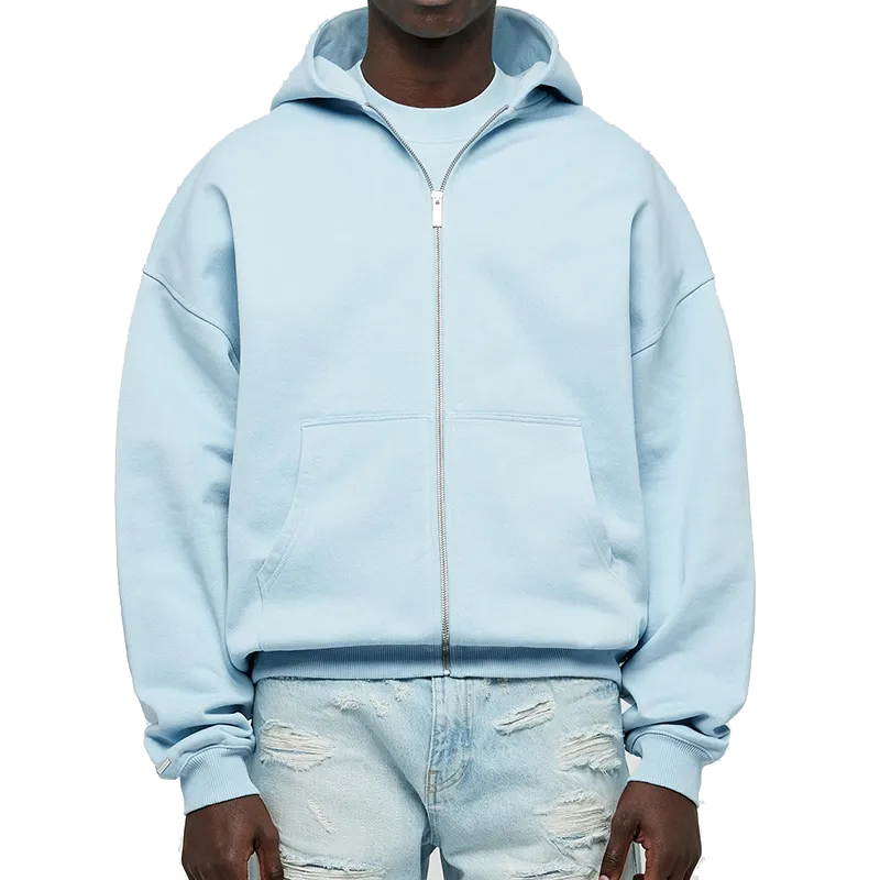 Custom Logo Zip-Up Hoodie - Plain Blank Men's Pullover for Printing