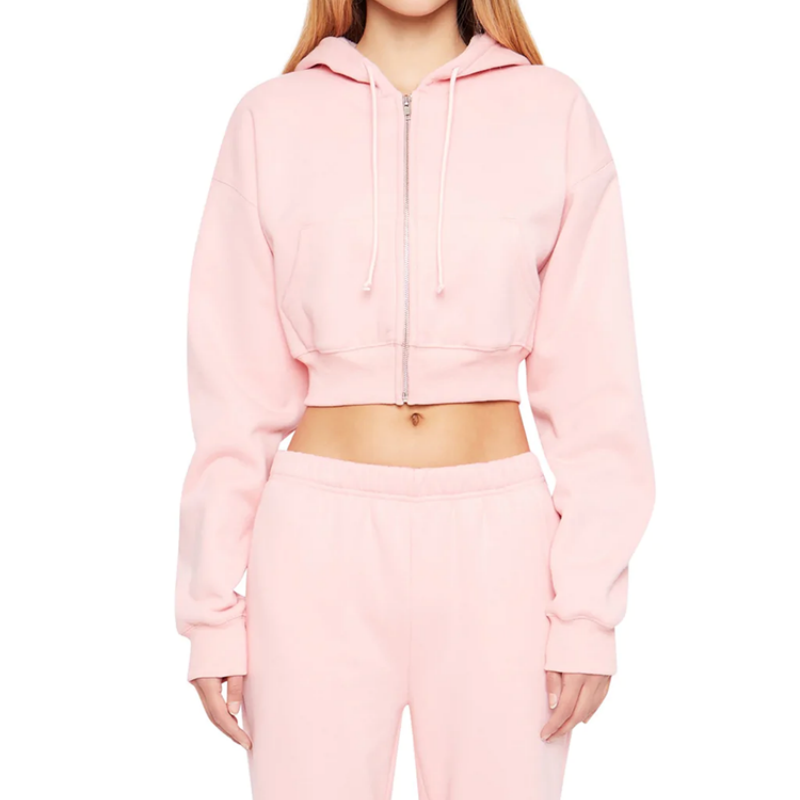 Cropped Heavyweight Hoodie - 100% Cotton Zip-Up with Custom Embroidery & Graphics