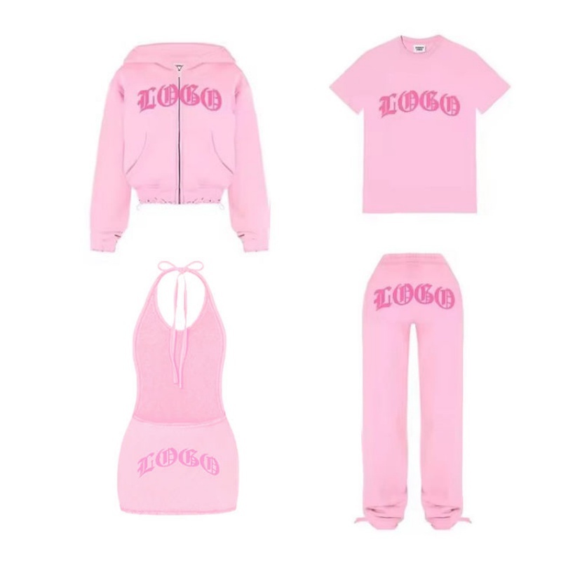 Vintage Acid Wash Distressed French Terry 100% Cotton Women's Hoodie Set: Hoodie, Sweatpants, Jumpsuit Dress, T-shirt, Can Freely Match