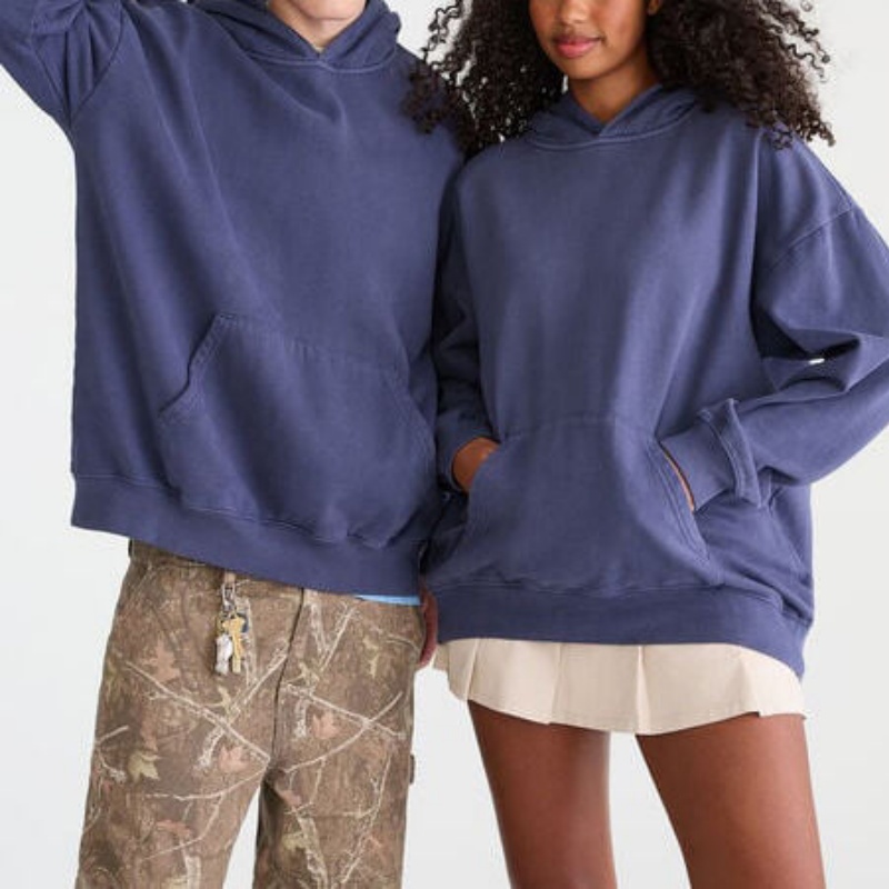 High Quality Unisex Pullover Kangaroo Pocket Embroidered Custom Logo Solid Color Ribbed Cuffs-for Fall and Winter Women's Hoodie