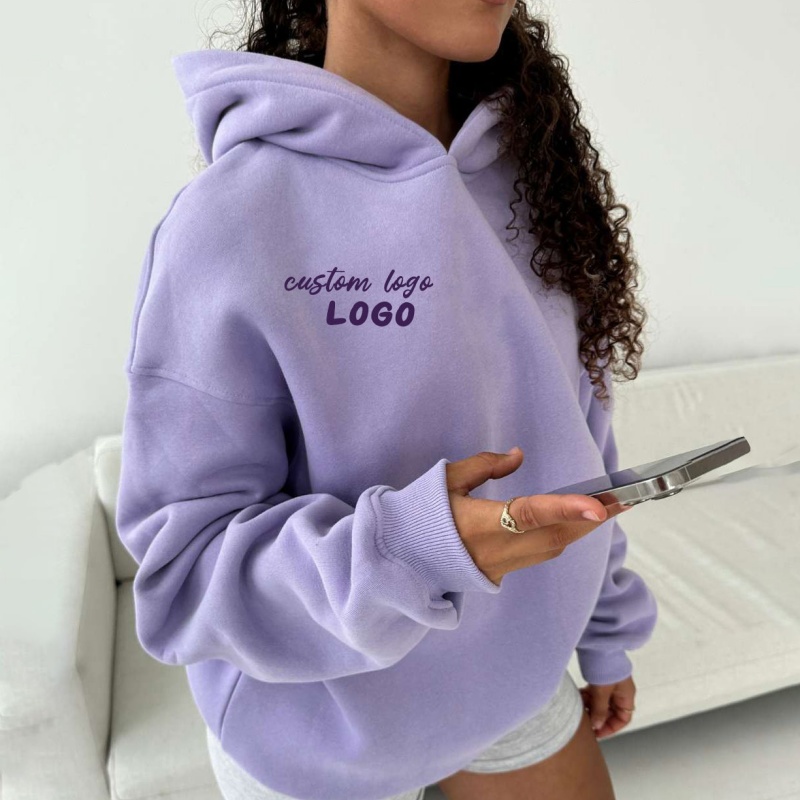 High Quality Thick Pullover Heavyweight Comfortable Relaxed Fit Oversized Stretch Ribbed Cuffs Women's Hoodie