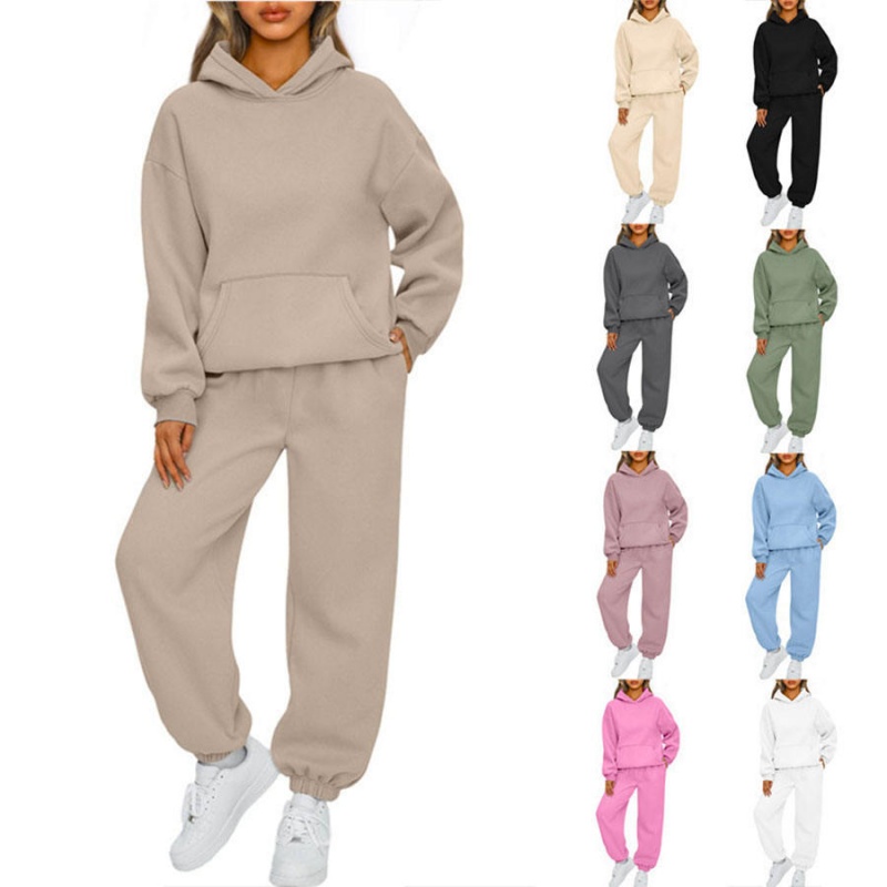 Premium Cotton Zip-Up Hoodie Set Women's Printed 2-Piece Women's Hoodie Set