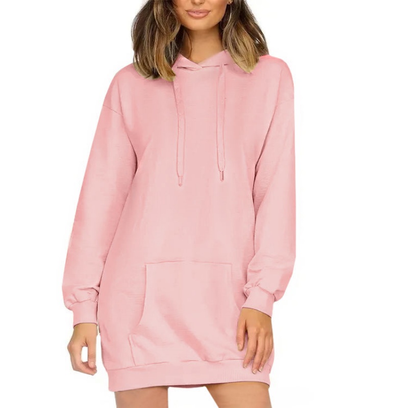 Oversized Cotton Hoodie Dress Casual Mini OEM Custom Women's Hoodie