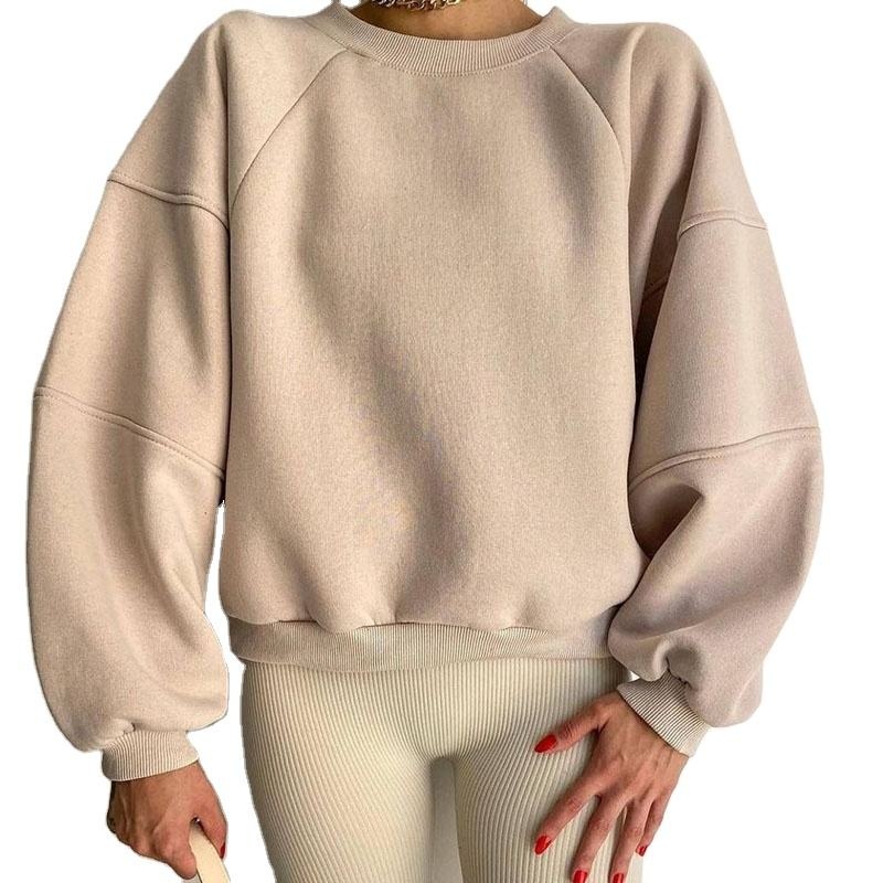 High Quality Custom logo Long Sleeve Oversize Sweatshirt Crewneck Sweatshirt  Women's Hoodie