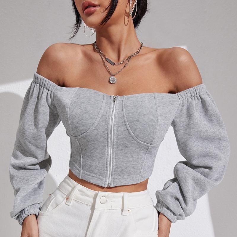 Cropped Zip-Up Hoodie | Street Style with 3D Print Women's Hoodie