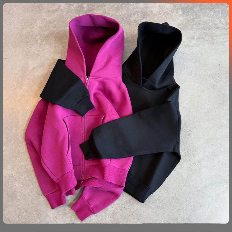 Custom 500 GSM Heavyweight Hoodie - Puff Printing, Oversized Streetwear Zip-Up