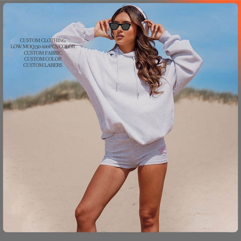 Women's 3D Puff Print Tracksuit - Oversized Hoodie Sets Jogger Pants Set