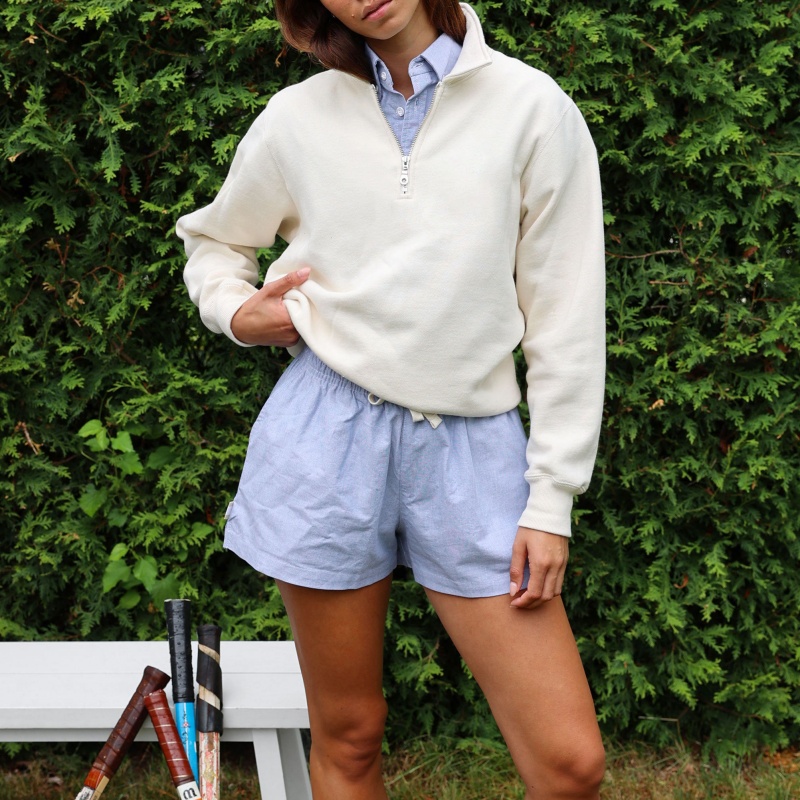 New Trend Outerwear Loose Fit Comfortable Half Zip Ribbed Cuffs Casual Streetwear Pullover Sweatshirt Women's Hoodie