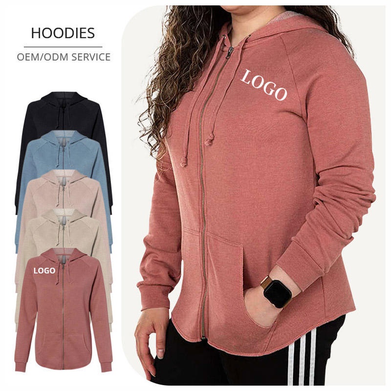 California Wash Hoodie Hot Sale Wave Zip-Up Hoodie Women's Hoodie