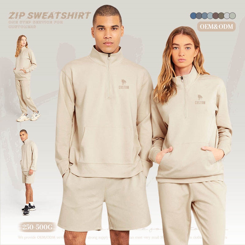 Unisex Lightweight Knit Hoodie 1/4 Zip Embroidered Custom Women's Hoodie