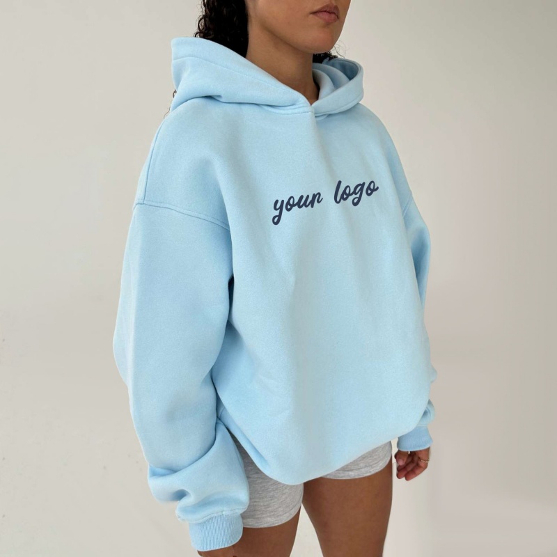 High Quality Custom Logo Heavyweight Pullover Oversized Relaxed Fit Soft Fabric Streetwear Sweatshirt Women's Hoodie
