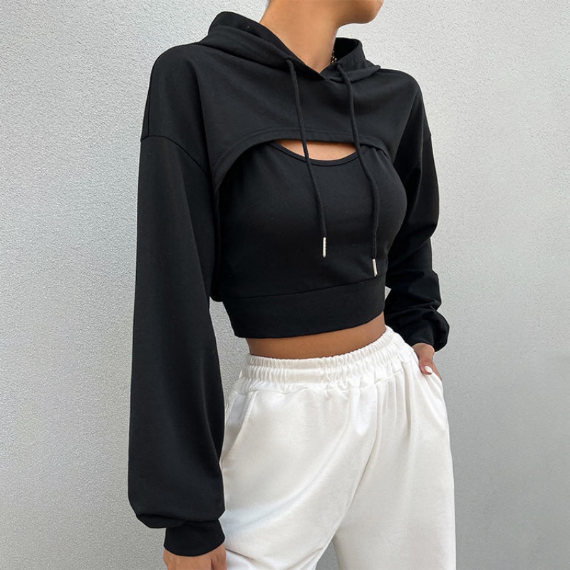Heavyweight Cropped Hoodie Premium Plain Print Women's Hoodie