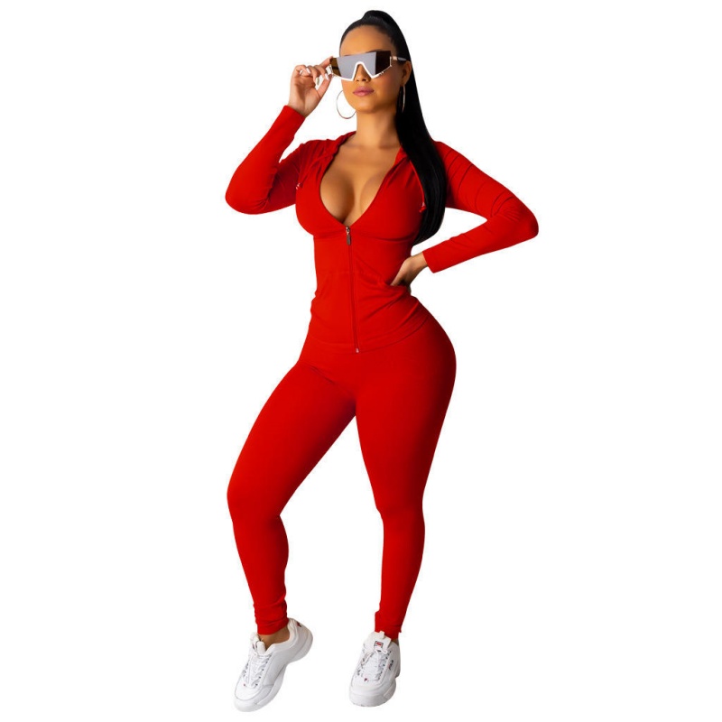 Full-Zip Waffle Hoodie and Joggers 2-Piece Women's Hoodie Set