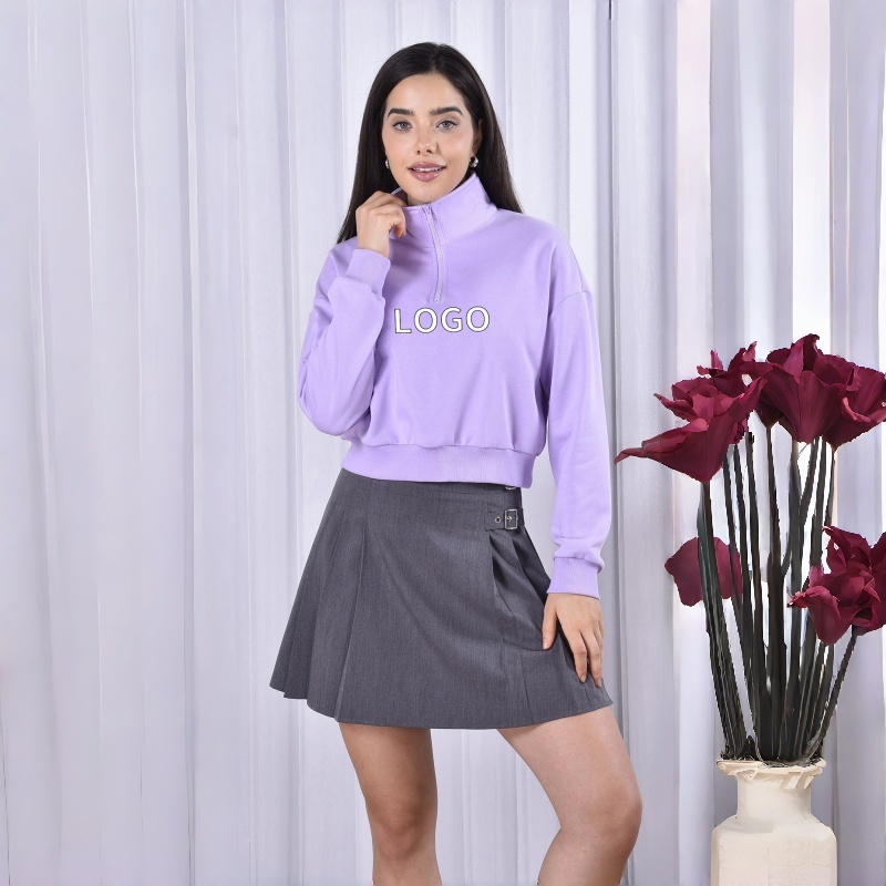 Vintage Wash Hoodie | Sheer Print, Embroidered Appliqué, Cropped Zip-Up Women's Hoodie