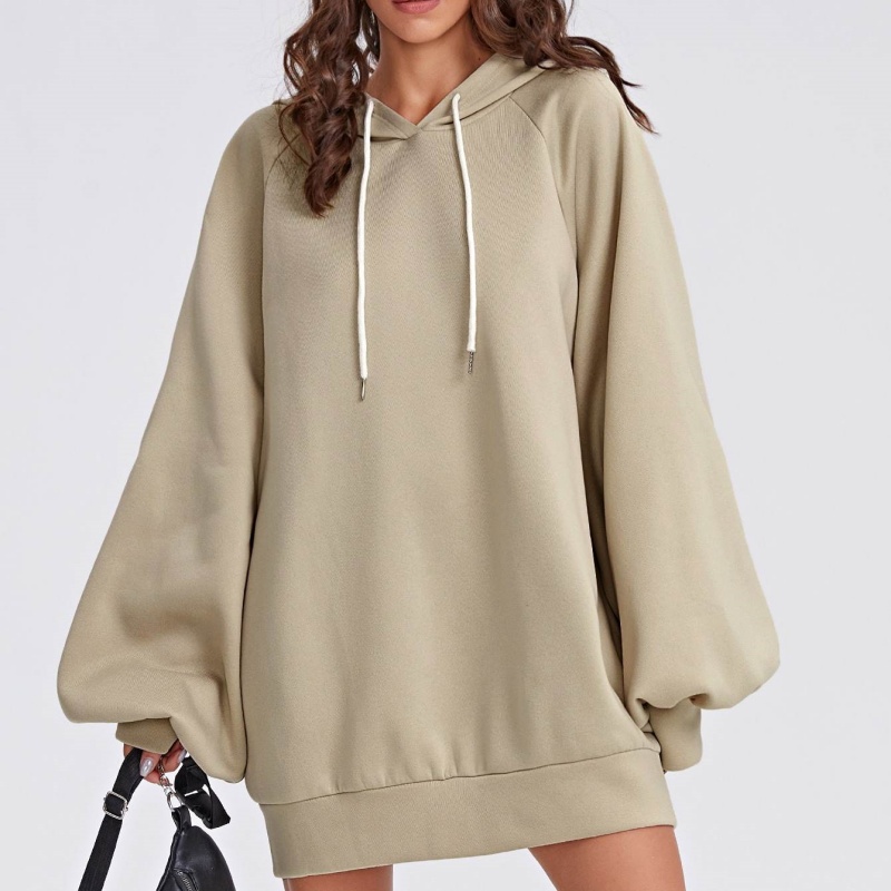 Brown Hoodie Dress | Spring Casual, Oversized Relaxed Fit