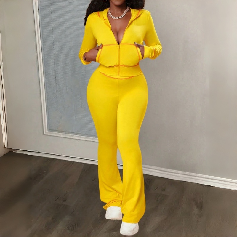 Waffle Knit Full-Zip Hoodie Joggers Women's Hoodie Set