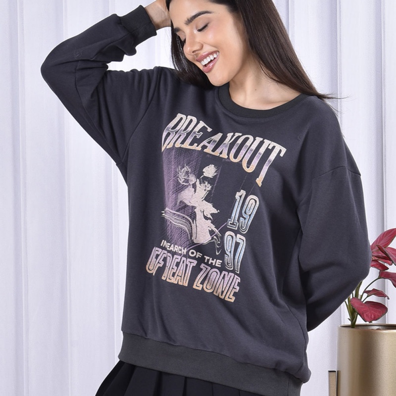 280gsm Cotton French Terry Hoodie | Oversized Drop-Shoulder, Long Sleeve, Front Print Women's Hoodie