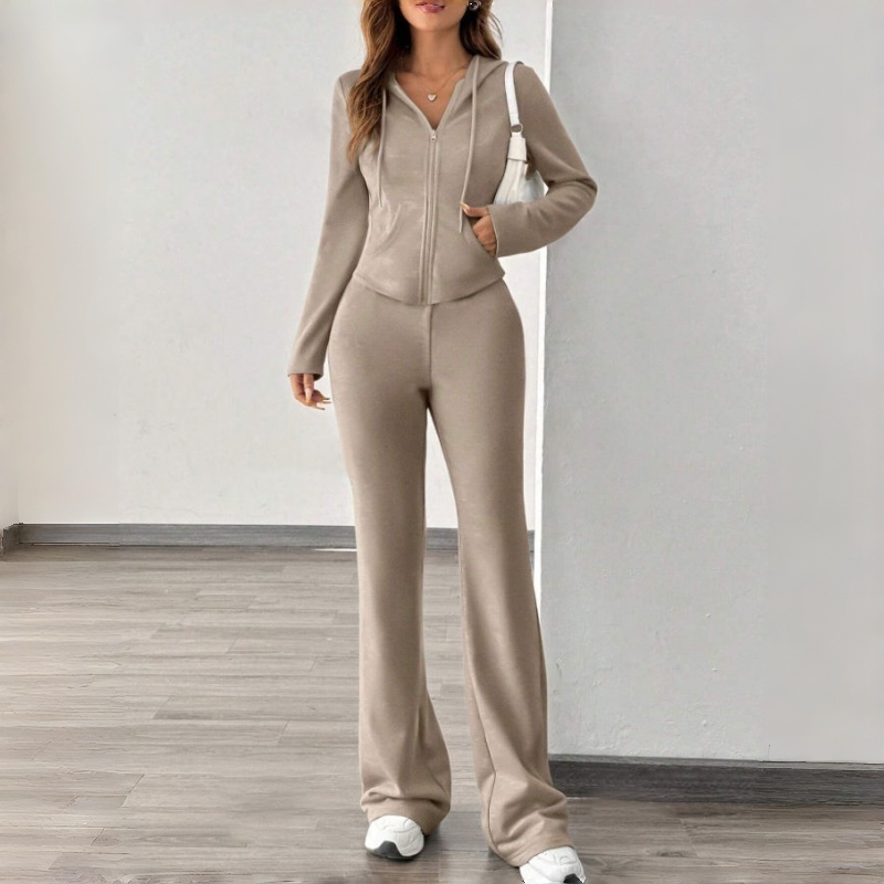 Full-Zip Hoodie Set | 2-Piece Jogger Set with Pants Women's Hoodie Set