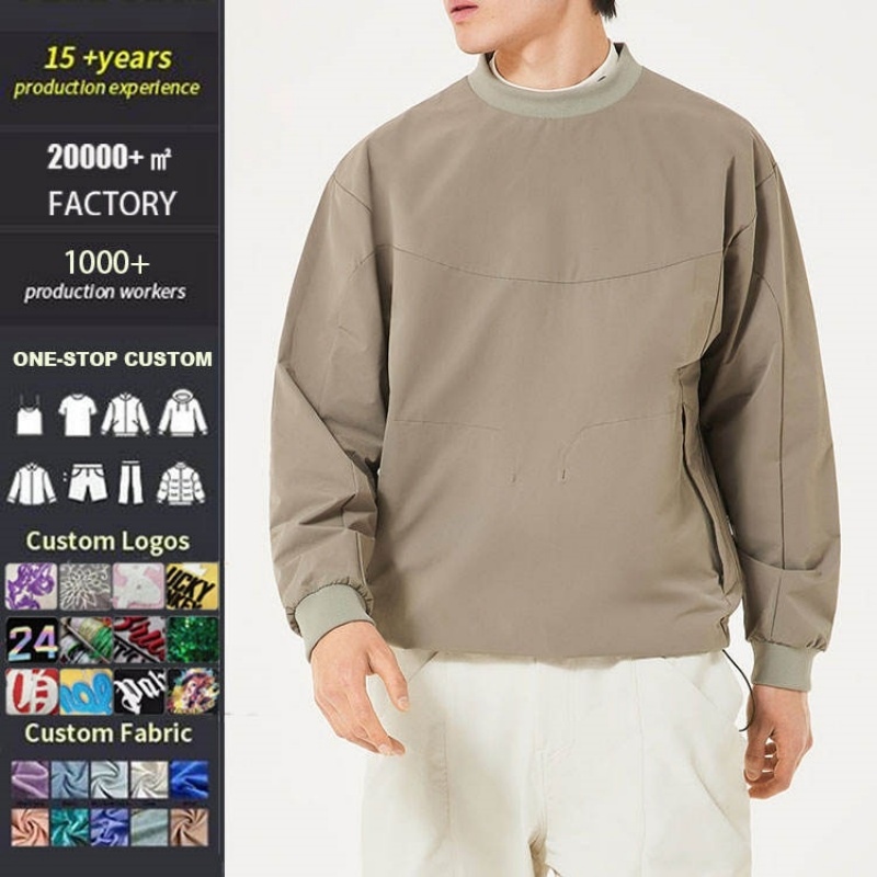 Men's Waterproof Lightweight Pullover - High-Stretch Ribbed Collar & Side Pockets - Designer Curations