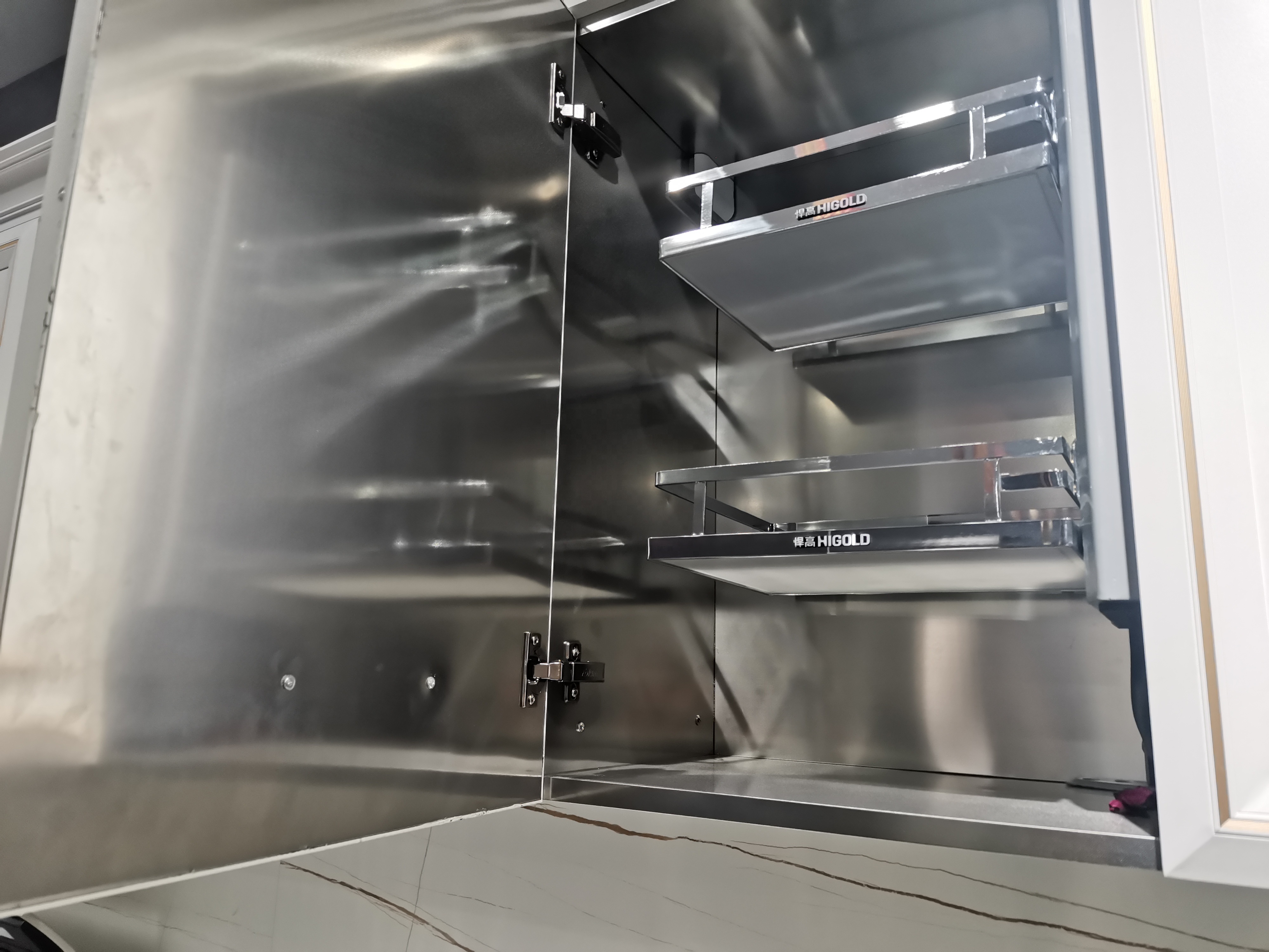 Modern Inox Kitchen Cuisine Full Set Germany Stainless Steel Green Kitchen Cabinet