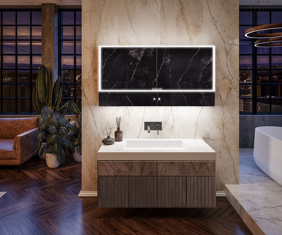 Bathroom Furniture Sets High Quality Bathroom Vanity Mirror Bathroom Cabinet Huge Double Sink Luxurious Modern 1 Set Traditional