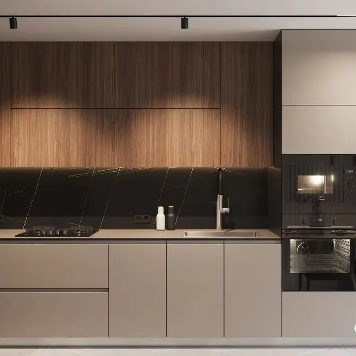 Modern Designs Kitchen Cabinets with Pantry and Island with Sink Stainless Steel Kitchen Cabinet Shaker Kitchen Cabinet