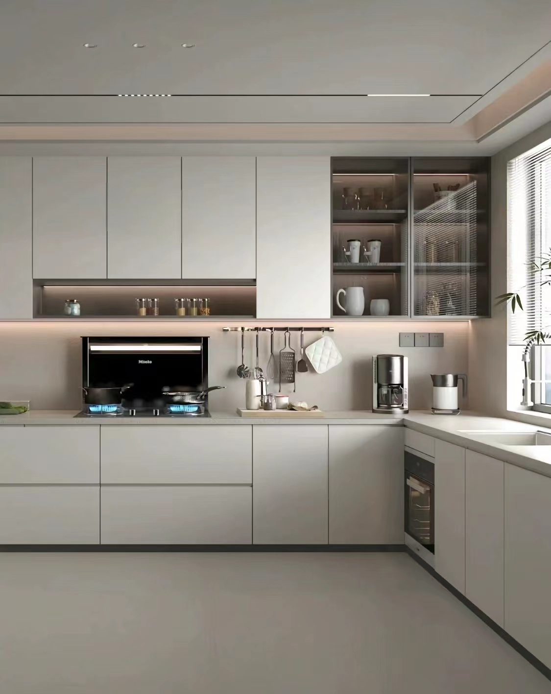 Modern Design Style Furniture Ready to Assemble Cupboard Complete Sets Stainless  Steel Drawer Modular Kitchen Cabinets for Sale