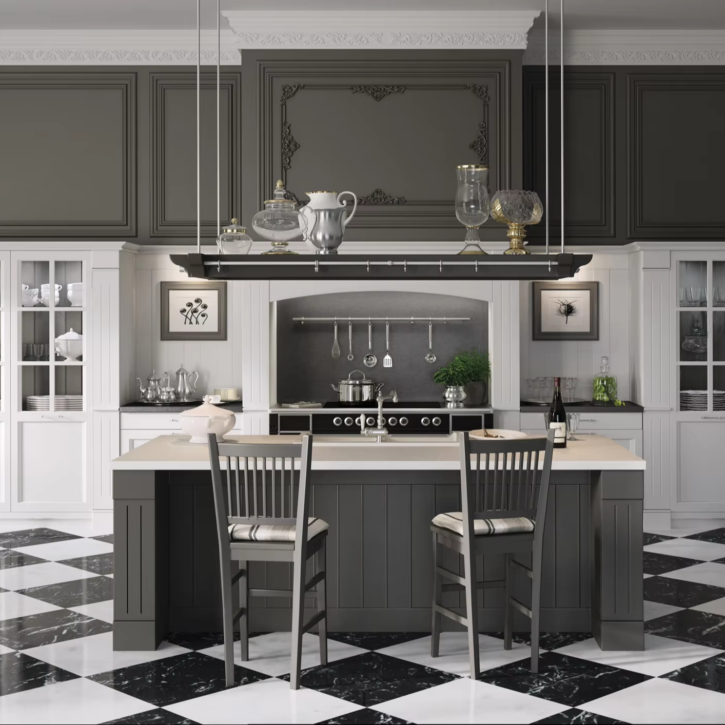 Stainless Base Cabinet for Kitchen with Vented Doors