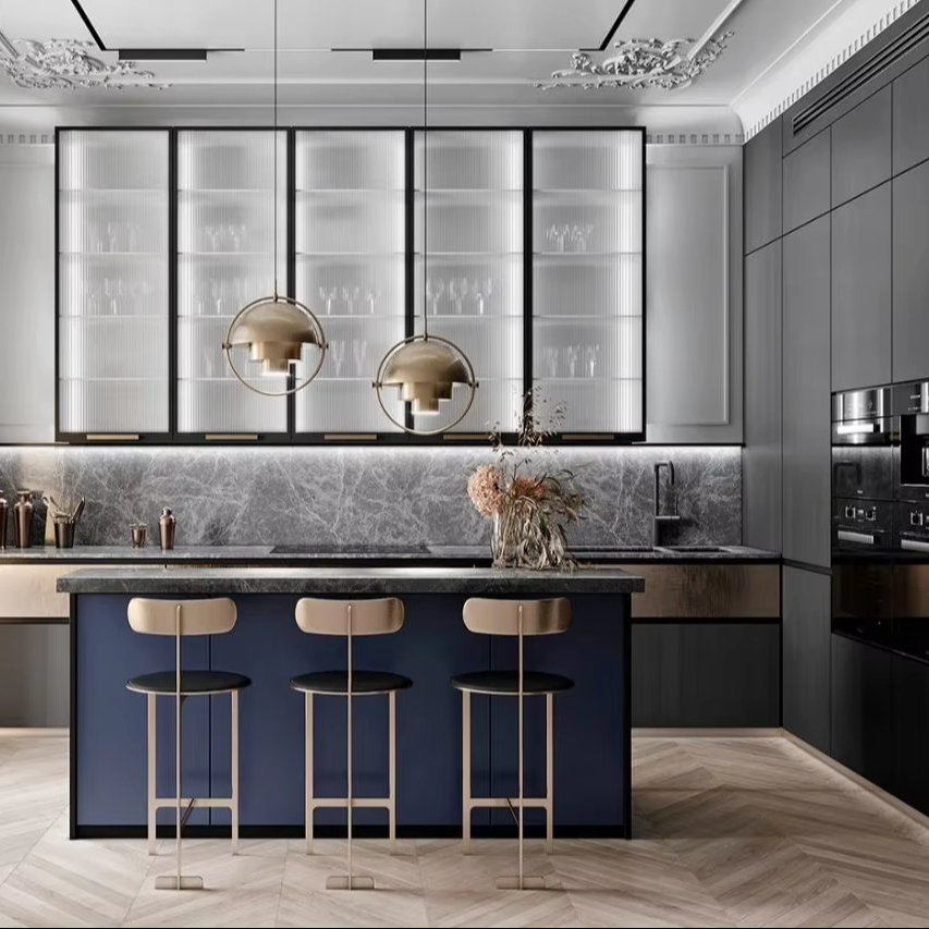 U-shaped Stainless Steel Kitchen Cabinet