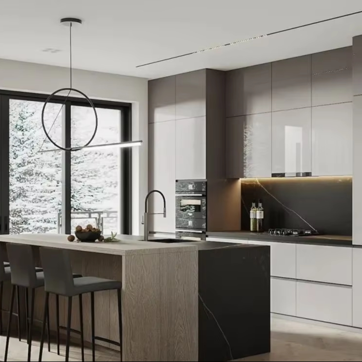 Minimalist Stainless Steel Kitchen Cabinet