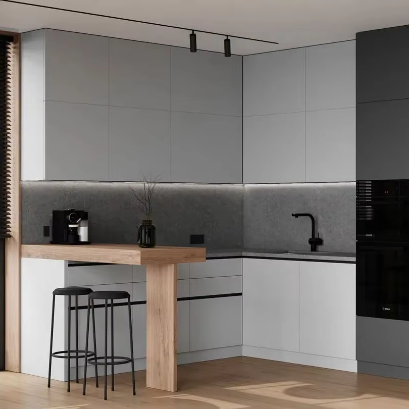 Modern Design Style Furniture Ready to Assemble Cupboard Complete Sets Stainless  Steel Drawer Modular Kitchen Cabinets for Sale