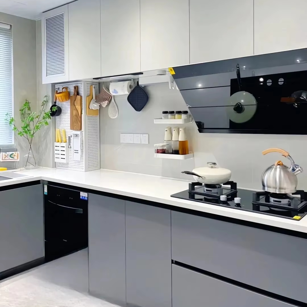 Modern Design Style Furniture Ready to Assemble Cupboard Complete Sets Stainless  Steel Drawer Modular Kitchen Cabinets for Sale